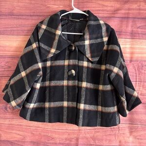 Uniform JPR Plaid Coat elbow length crop blazer